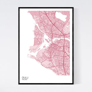 Oulu City Map Print