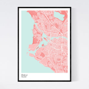 Oulu City Map Print