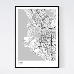 Oulu City Map Print