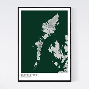 Outer Hebrides Island Map Print