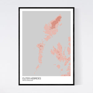 Outer Hebrides Island Map Print