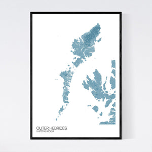 Outer Hebrides Island Map Print
