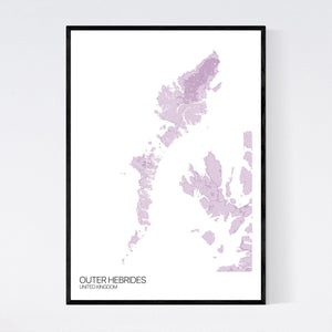 Outer Hebrides Island Map Print