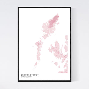 Outer Hebrides Island Map Print