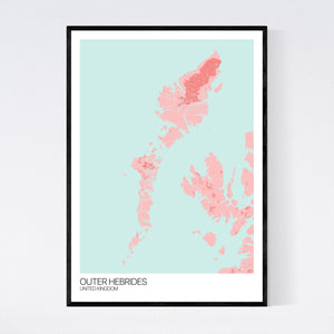 Outer Hebrides Island Map Print