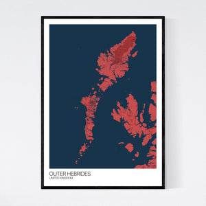 Outer Hebrides Island Map Print