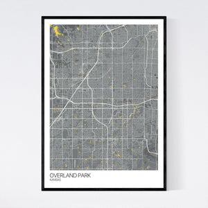 Overland Park City Map Print