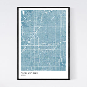 Overland Park City Map Print