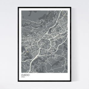 Oviedo City Map Print