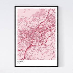Map of Oviedo, Spain