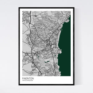 Paignton City Map Print