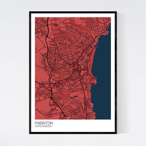 Paignton City Map Print