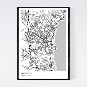 Paignton City Map Print