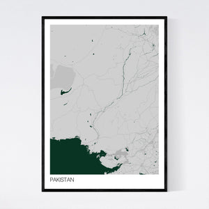 Pakistan Country Map Print