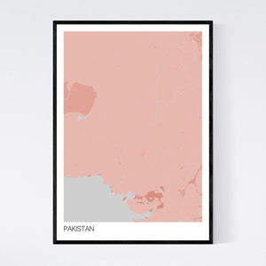 Pakistan Country Map Print