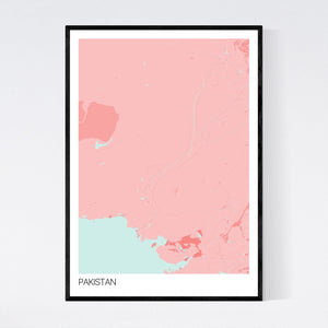Pakistan Country Map Print