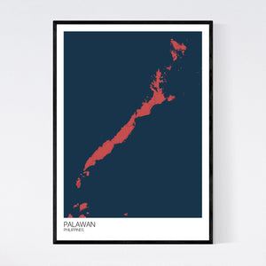 Palawan Island Map Print