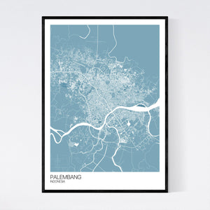 Palembang City Map Print