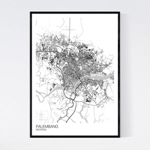 Palembang City Map Print