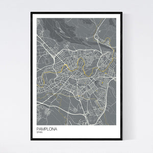 Pamplona City Map Print
