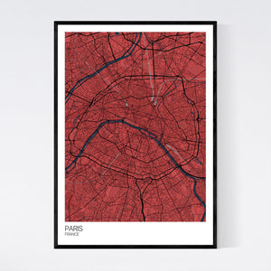Paris City Map Print
