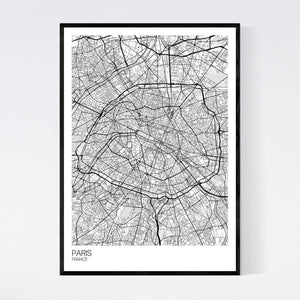 Paris City Map Print