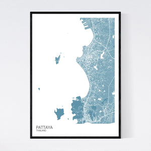 Pattaya City Map Print