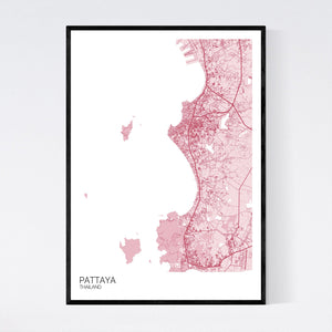 Pattaya City Map Print
