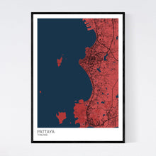 Load image into Gallery viewer, Pattaya City Map Print