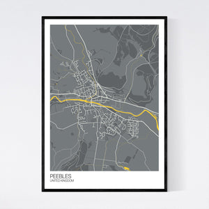 Peebles City Map Print