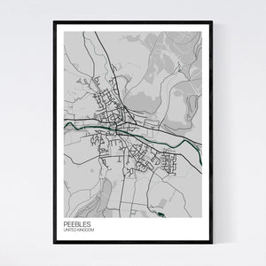 Peebles City Map Print