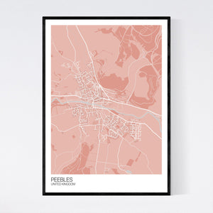 Peebles City Map Print
