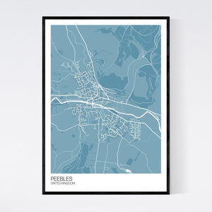 Peebles City Map Print