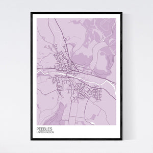 Peebles City Map Print