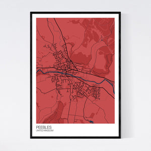 Peebles City Map Print