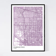 Load image into Gallery viewer, Pembroke Pines City Map Print