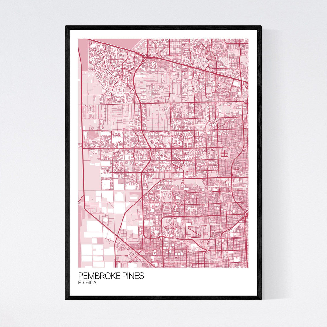 Pembroke Pines City Map Print