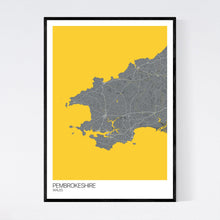 Load image into Gallery viewer, Pembrokeshire Region Map Print