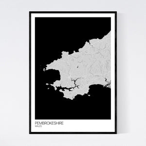 Pembrokeshire Region Map Print