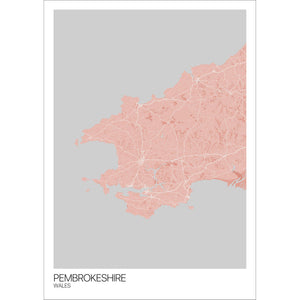 Map of Pembrokeshire, United Kingdom