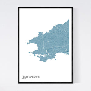 Pembrokeshire Region Map Print