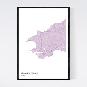 Pembrokeshire Region Map Print