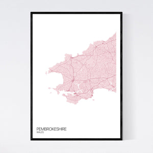 Pembrokeshire Region Map Print