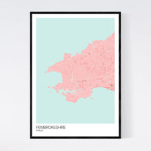Load image into Gallery viewer, Pembrokeshire Region Map Print