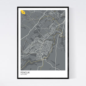 Penicuik Town Map Print