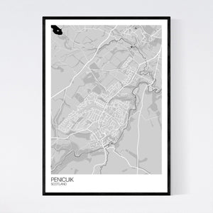 Penicuik Town Map Print