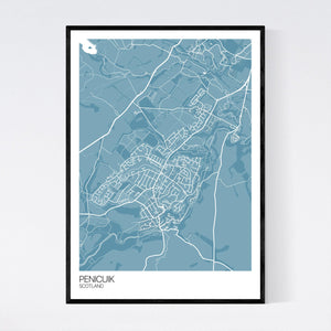 Penicuik Town Map Print