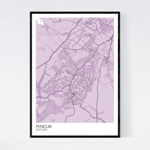 Penicuik Town Map Print