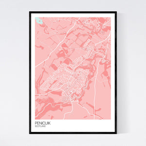 Penicuik Town Map Print