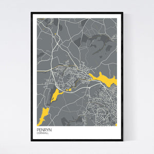 Penryn Town Map Print